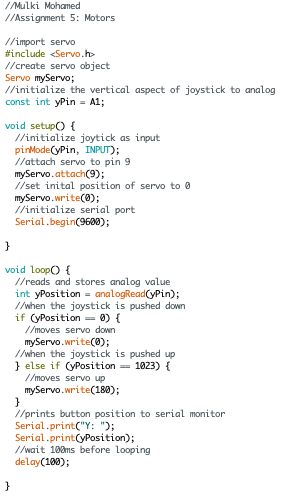 The arudino code to my circuit: